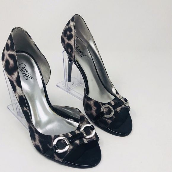 Carlos Santana Heels Leopard Print Satin Miracle - Picture 7 of 8